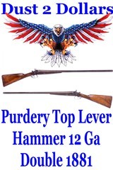 Damaged James Purdey London 12 Ga Double Top Lever Hammers 30” Damascus 1880 for Sir William Eden - 1 of 20