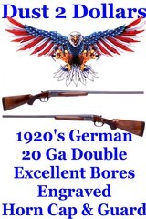 Engraved 1920’s German Double 20 Ga Shotgun Marked Alb Weiss Kulmbach, Bavaria Excellent Bores - 1 of 20