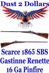 SCARCE Gastinne Renette Paris Top Lever 16 gauge Double Pinfire Shotgun manufactured in 1865 Very Fine - 1 of 20