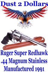 Gorgeous Ruger Super Redhawk .44 Magnum Stainless 7 1/2” DA/SA Revolver Manufactured in 1991 - 1 of 11