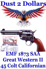 NIB PIETTA - EMF 1873 Great Western II Californian 45 Colt Single Action Army Revolver 4 3/4" Barrel - 1 of 9