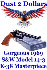 Gorgeous Smith & Wesson S&W Model 14-3 K-38 Masterpiece .38 Special 6? Revolver made in 1969 C&R Ok - 1 of 17