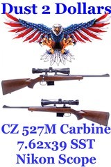 Hard To Find CZ Model 527M Carbine Chambered in 7.62x39 with a Nikon 2.5-10x40 BDC P5 Scope & SST - 1 of 16