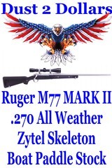 Gorgeous Ruger M77 MARK II All Weather Synthetic Zytel Skeleton Boat Paddle Stock 270 Win Leupold Scope - 1 of 15
