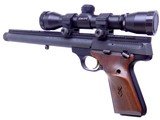 Threaded Browning Buckmark Semi Automatic Varmint Silhouette 10" Heavy Barrel .22 Long Rifle Pistol 3x Mags - 3 of 8