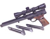 Threaded Browning Buckmark Semi Automatic Varmint Silhouette 10" Heavy Barrel .22 Long Rifle Pistol 3x Mags - 8 of 8