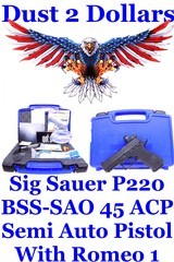 Sig Sauer P220 SAO BSS 45 ACP Semi Auto Pistol with a Romeo 1 Reflex Sight in the Original Box - 1 of 15