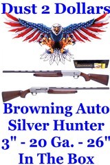 Pristine Browning Silver Hunter 20 Gauge 3" Semi Auto Shotgun 26 Inch Vent Rib Barrel Invector Plus In Box - 1 of 13