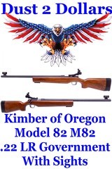 Very Nice Kimber of Oregon Model 82 Government Heavy Barrel Single Shot Bolt Action .22 LR Rifle With Sights - 1 of 15