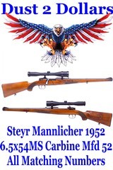 AMN Steyr Mannlicher Carbine model 1952 Daimler Schoenauer 6.5x54MS Manufactured in 1952 - 1 of 14