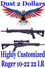 Highly Customized Ruger 10-22 Semi Auto 22LR with Troy T22 Chassis Shaw Threaded Fluted Barrel and More - 1 of 16