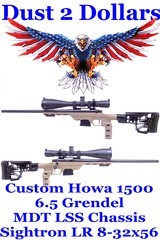 Custom Howa Model 1500 6.5 Grendel in MDT LSS Chassis with Sightron SIIISS 8-32x56 Long Range Scope - 1 of 15