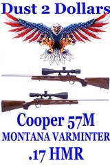 Gorgeous Cooper Model 57M Montana Varminter Bolt Action Rifle in .17 HMR Tasco WCP 10-40x50 Dot Scope - 1 of 17