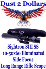 Sightron SIII SS 10-50x60 Side Focus 30mm Tube Long Range Rifle Scope with Illuminated MOA-2 Reticule - 1 of 10