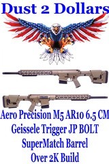 Custom Built Aero Precision M5 AR10 Semi Auto Rifle 6.5 Creedmoor JP Precision Cryogenic SuperMatch Barrel - 1 of 20