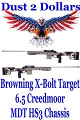 Nice Browning Stainless Target Version X-Bolt Rifle in 6.5 Creedmoor 28” Fluted Barrel MDT HS3 Chassis - 1 of 18