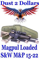 LOADED S&W M&P 15-22 22 Long Rifle AR Style Semi Auto Rifle 4x Mags Nikon 3-9x40 Bulldog Case Magpul FDE - 1 of 17
