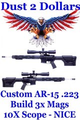 CUSTOM Built AR15 AR-15 .223 Semi Automatic Rifle built on a San Tan Tactical Lower and JP Upper 10X Scope - 1 of 15