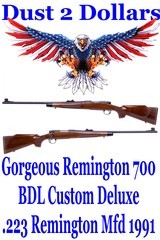 Gorgeous Remington Model 700 BDL Custom Deluxe Bolt Action Rifle .223 Sporter NOT Varmint HB Mfd 1991