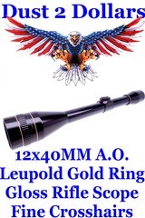Leupold Gold Ring Gloss Finish Fixed Straight 12x – 12 Power Rifle Scope Adjustable Objective Fine Crosshairs - 1 of 6