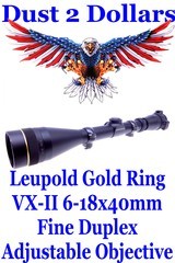 Leupold VX-II 6-18x40mm Gold Ring Rifle Scope with an Adjustable Objective and Rings Very Nice Condition