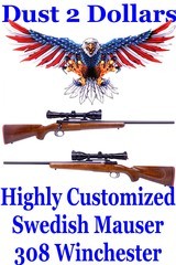 Highly Customized CARL GUSTAFS M96 Finnish SA Marked Swedish Mauser bolt Rifle in 308 Winchester - 1 of 18