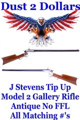 ANTIQUE J Stevens A&T Co. Tip Up Model 2 Gallery Sporting Rifle in .32 Ideal Caliber 1886 - 1895 Very Fine Condition - 1 of 20
