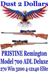 PRISTINE Remington Model 700 ADL Deluxe Rifle in 270 Winchester Laminated Stock 4-12x40mm AO 3200 Elite - 1 of 20