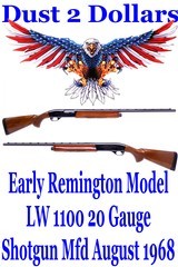 Remington Model 1100 20 Gauge Light Weight Vent-Rib Semi-Automatic Shotgun Mfd in August of 1968 C&R Ok - 1 of 20