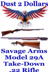 Savage Arms Pre-War Model 29A Take-Down Pump Action .22 Rifle All Matching Numbers Excellent Bore C&R Ok - 1 of 19