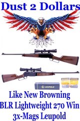 Like New 2021 Browning BLR 81 Lightweight Lever Action Rifle in .270 Win with Leupold Scopes and 3X Mags - 1 of 20