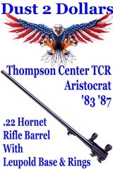 Thompson Center TCR Aristocrat Model '83 - '87 .22 Hornet Rifle Barrel With Leupold Scope Mount and Rings
