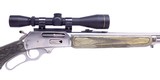 First Year JM Marked Marlin Model 338MXLR 338 Express Stainless Laminated Lever Action Rifle W/Leupold Scope & Ammo - 3 of 18