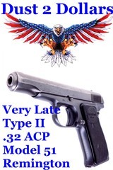 Very Late Type II Remington UMC Model 51 .32 ACP Semi Automatic Pistol Manufactured in 1926 - 1 of 10