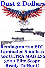 Remington Model 700 BDL LSS Laminated Stainless Rifle 300 Rem Ultra Mag 3200 Elite 4-12x40mm AO Scope - 1 of 19