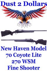 Custom New Haven Winchester Model 70 Coyote Lite Bolt Action Rifle in 270 Win Short Magnum Fluted Barrel - 1 of 19