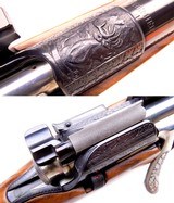 High Condition Mannlicher Schoenauer 1956 MC Premier Grade 30-06 Engraved Carbine AMN Griffin & Howe Mount Mfd 1958 - 17 of 20
