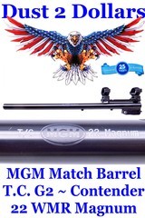 MGM Match Grade Barrel for TC Thompson Center Contender and G2 Frames in .22 WMR Magnum Caliber - 1 of 6