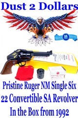 GORGEOUS Ruger New Model 00612 Single Six 22 LR/22 WMRF Convertible SA Revolver in the Box Mfd 1992 - 1 of 14