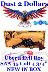 NIB Uberti Manufactured Cimarron Imported Evil Roy Single Action Army Revolver in .45 Colt with 4 3/4 inch barrel - 1 of 6