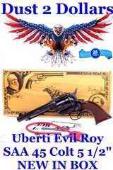 NIB Uberti Manufactured Cimarron Imported Evil Roy Single Action Army Revolver in .45 Colt with 5 1/2 inch barrel - 1 of 6
