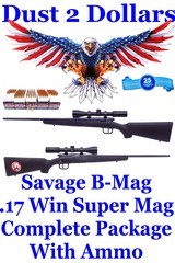 CLEAN Savage Arms 17 WSM B-Mag Bolt Action Clip Fed Rifle Complete Package with Ammo Ready 2 Go