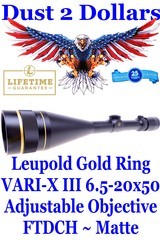Discontinued Matte Finish Leupold Gold Ring VARI-XIII 6.5-20x50mm Rifle Scope Adjustable Objective and FTDCH