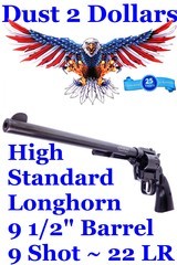 High Standard Longhorn 9 Shot 22 LR Single Action Revolver with Swing Out Cylinder and 9 1/2 inch Barrel - 1 of 14