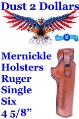Mernickle Holster Ruger Single Six 4 5/8” RH Field Carry Vertical Holster W/Restraining strap RUGER SSX