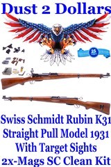 Matching Numbers Swiss Schmidt Rubin K31 Straight Pull Model 1931 Carbine Karabiner Mfd 1940 With Target Sight Set - 1 of 15