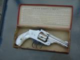 S&W "NEW DEPARTURE" .38 LEMON SQUEEZER, NEW IN BOX, MFD 1899, w/ MOTHER OF PEARL - 10 of 13