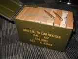 .30-06 G.I. BALL, 400 RDS , IN ORIGINAL CAN! SALT LAKE CITY, NON CORROSIVE, 1952 - 1 of 2