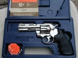 COLT PYTHON, 1994, 4" POLISHED STAINLESS, NEW, UNFIRED IN BOX - 1 of 10