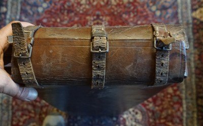 Oak case and leather cover for a percussion park rifle - Image 3 of 6